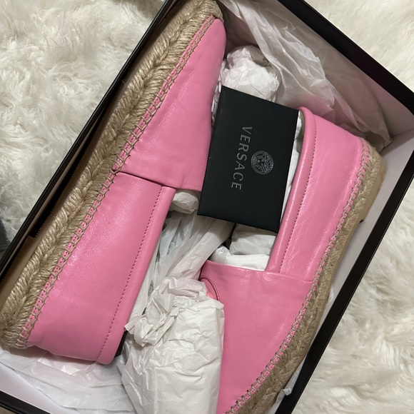 Versace Medusa Coated Canvas Espadrilles size 38 Baby Pink - Picture 4 of 6